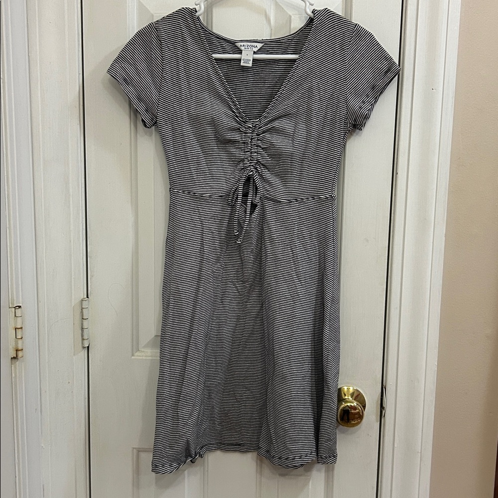 Arizona Womens S Blue and White Striped Dress